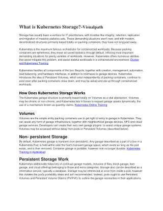 What is Kubernetes Storage