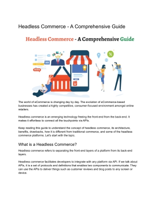 Headless Commerce - A Comprehensive Guide
