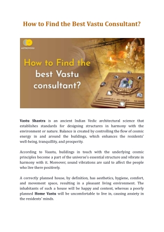 How to find the best Vastu consultant