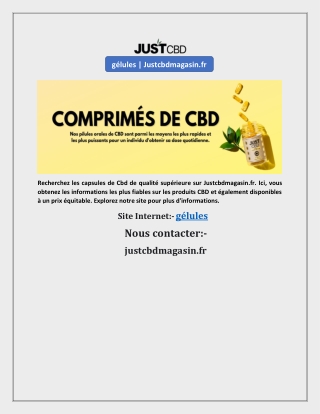 gélules | Justcbdmagasin.fr