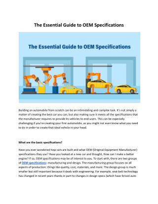 The Essential Guide to OEM Specifications