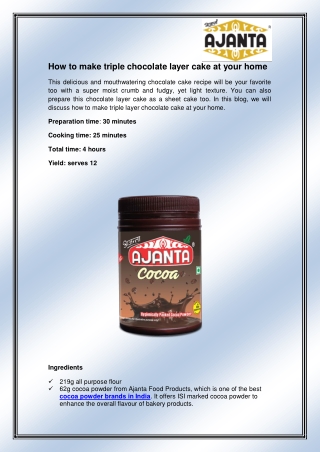 Cocoa Powder Brands In India