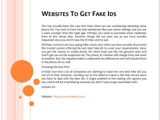 Websites To Get Fake Ids