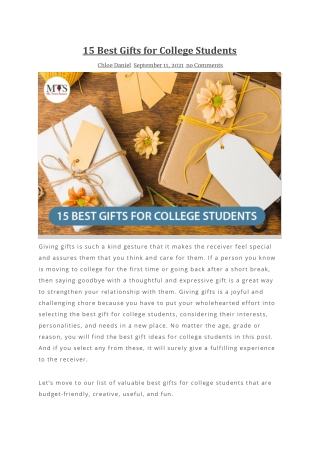 15 Best Gifts for College Students