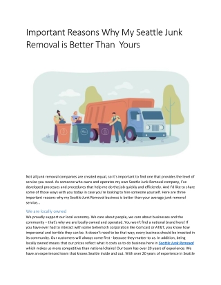 Important Reasons Why My Seattle Junk Removal is Better Than  Yours