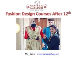 Fashion Design Courses After 12th