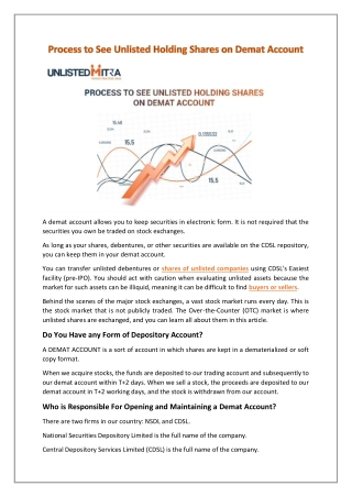 Process to See Unlisted Holding Shares on Demat Account
