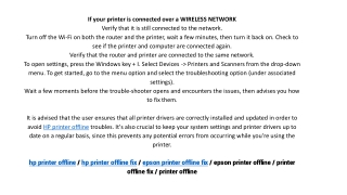 printer offline fix