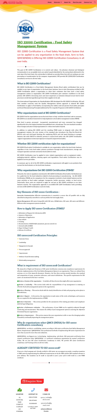 Why organizations need of ISO 22000 Certification?