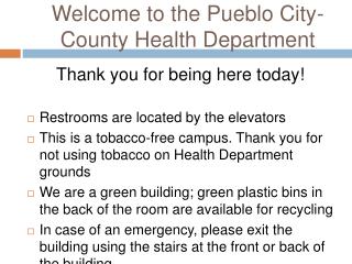 Welcome to the Pueblo City-County Health Department