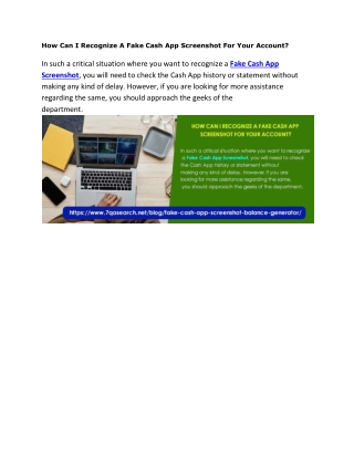 How Can I Recognize A Fake Cash App Screenshot For Your Account?