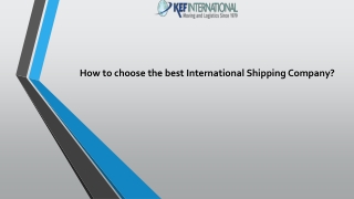 How to choose the best International Shipping Company?