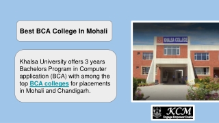 Best BCA College In Mohali