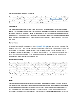 Top New Features In Microsoft Visio 2019