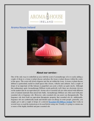 Essential Oil Diffuser Ireland  Aromahouse.ie