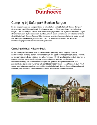 Duinhoeve - kamperen beekse bergen