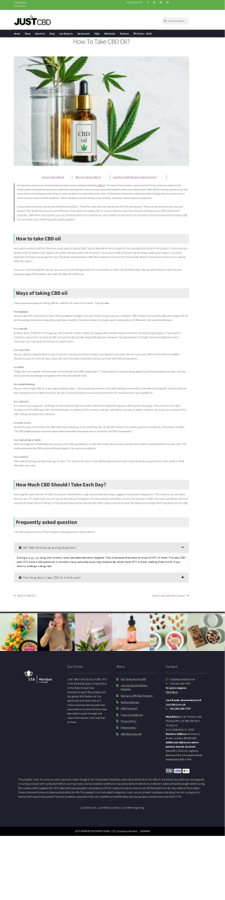 How ToTake CBD Oil