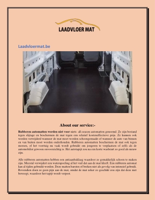 Laadvloer Bestelwagen  Laadvloermat.be