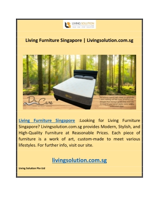 Living Furniture Singapore | Livingsolution.com.sg
