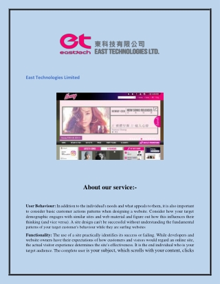 Webpage Design  Easttech.com.hk