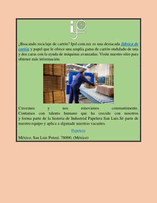 Fábrica de Cartón | Ipsl.com.mx