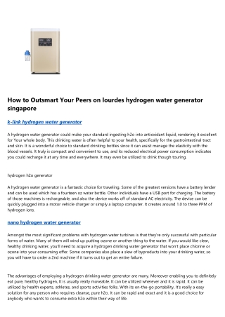 The Biggest Problem With hydrogen water generator us, And How You Can Fix It