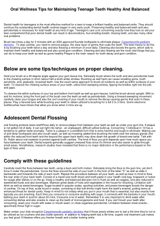 Oral Wellness Tips for Keeping Teen Teeth Healthy And Balanced