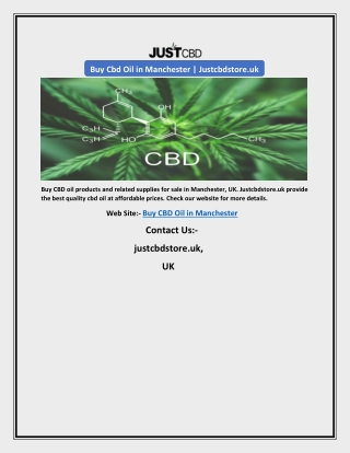 Buy Cbd Oil in Manchester | Justcbdstore.uk