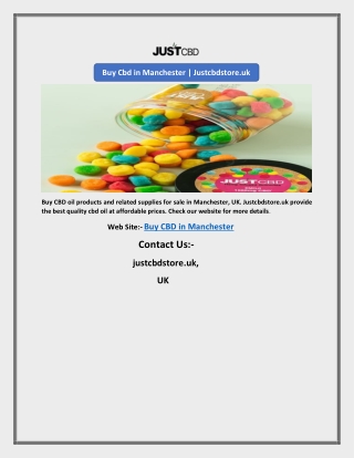 Buy Cbd in Manchester | Justcbdstore.uk