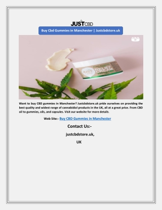 Buy Cbd Gummies in Manchester | Justcbdstore.uk