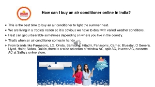 How can I buy an air conditioner online in India?