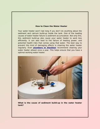 How to Clean the Water Heater