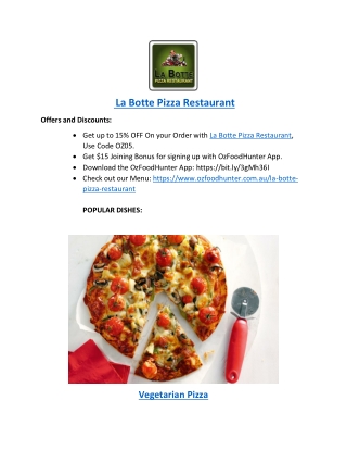 La Botte Pizza Menu Pascoe Vale South, VIC - 15% Off