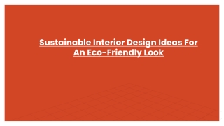Sustainable Interior Design Ideas For An Eco-Friendly Look