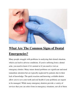 What Are The Common Signs of Dental Emergencies