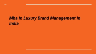 Mba In Luxury Brand Management In India (1)