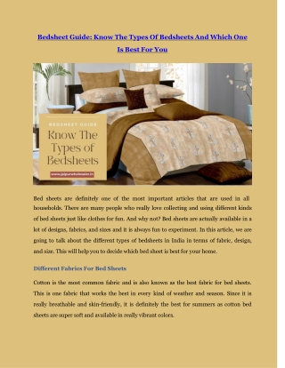 Bedsheet Guide: Know The Types Of Bedsheets And Which One Is Best For You