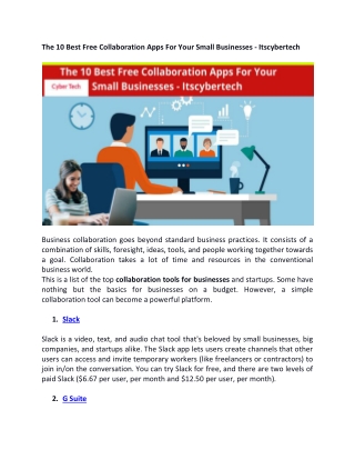 The 10 Best Free Collaboration Apps For Your Small Businesses - Itscybertech