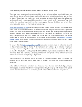 Best Stock Market Tips Provider-Zylostar