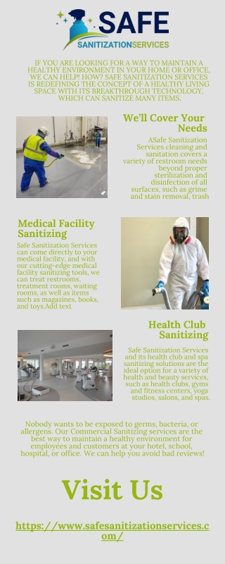 Commercial Cleaning Services - Safe Sanitization Services