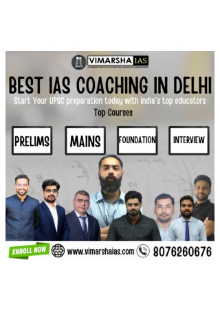 Top IAS Coaching In Delhi  Vimarsha IAS