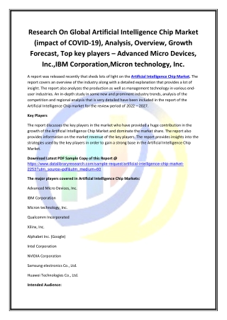 Global Artificial Intelligence Chip Market Opportunities and Forecast 2020-2027