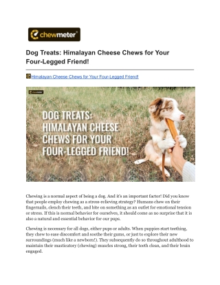 Chewmeter Dog Treats-Himalayan Cheese Chews for Your Four-Legged Friend