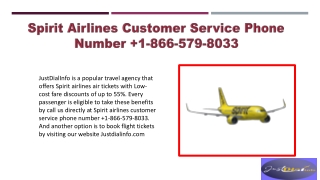 Spirit Airlines Customer Service Phone Number  1-866-579-8033
