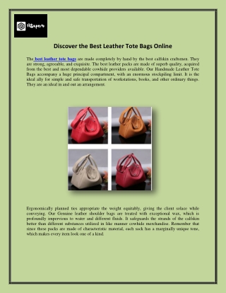 Discover the Best Leather Tote Bags Online