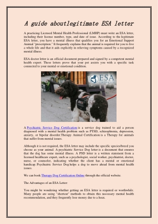 A guide aboutlegitimate ESA letter