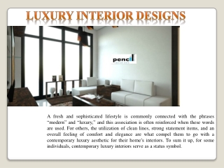 Luxury Interior Designs Bangalore