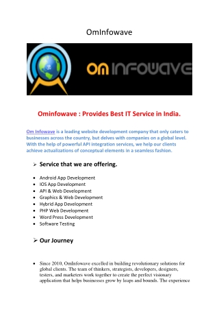 Best IT service Provider in India. - Ominfowave