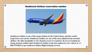 Southwest Airlines reservation number  1-866-579-8033