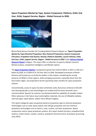 Global Space Propulsion Market Research Report 2021-2026